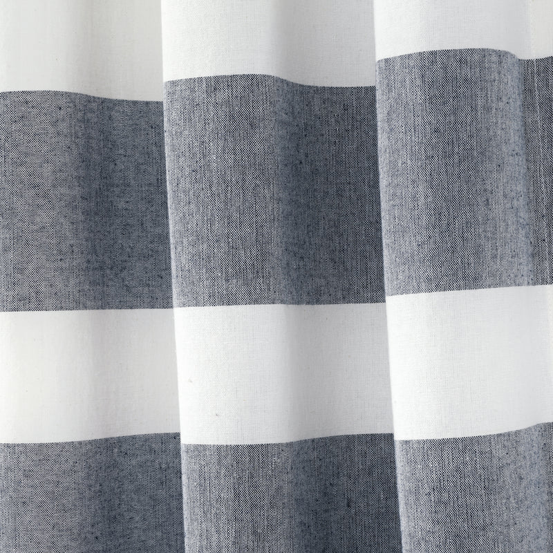 Cape Cod Stripe Yarn Dyed Cotton Shower Curtain Navy Single 72x72