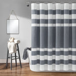 Cape Cod Stripe Yarn Dyed Cotton Shower Curtain Navy Single 72x72