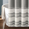 Nantucket Yarn Dyed Cotton Tassel Fringe Shower Curtain Gray Single 72x72