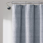 Nantucket Yarn Dyed Cotton Tassel Fringe Shower Curtain Navy Single 72x72
