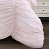 Ruching Ticking Stripe Comforter Blush 2Pcs Set Twin Xl