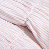 Ruching Ticking Stripe Comforter Blush 3Pcs Set King