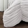 Ruching Ticking Stripe Comforter Gray 2Pcs Set Twin Xl