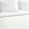 French Country Geo Ruffle Skirt Bedspread White 3Pc Set Queen