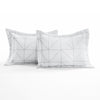 Trio Geo Metallic Print Comforter White/Silver 5Pc Set Full/Queen