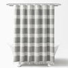 Tucker Stripe Yarn Dyed Cotton Knotted Tassel Shower Curtain Gray Single 72X72