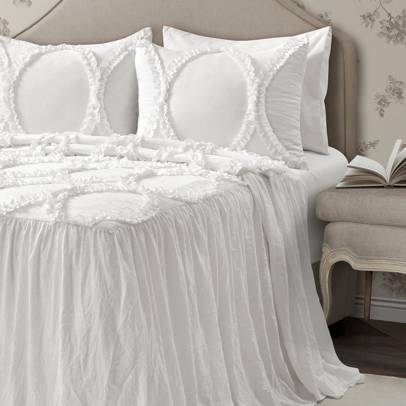 Riviera Bedspread White 3Pc Set Queen