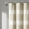 Tucker Stripe Yarn Dyed Cotton Knotted Tassel Shower Curtain Taupe Single 72X72