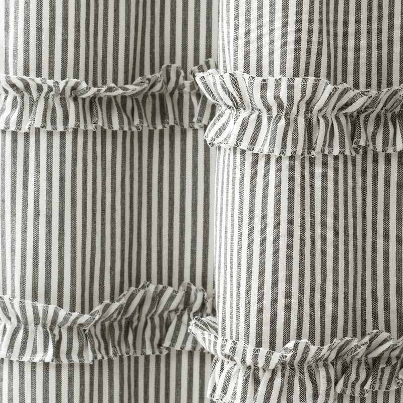 Vintage Stripe Yarn Dyed Cotton Shower Curtain Gray Single 72x72