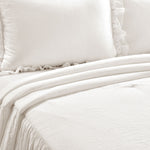 Ella Shabby Chic Ruffle Lace Bedspread White 3Pc Set Queen