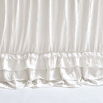 Ella Shabby Chic Ruffle Lace Bedspread White 3Pc Set King
