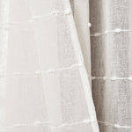 Farmhouse Textured Grommet Sheer Window Curtain Panels White 38X84 Set