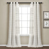 Farmhouse Textured Grommet Sheer Window Curtain Panels White 38X84 Set