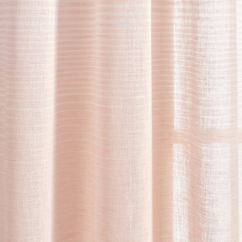 Ombre Stripe Grommet Sheer Window Curtain Panels Blush 38X84 Set