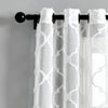 Avon Trellis Grommet Sheer Window Curtain Panels White 38X84 Set