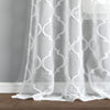 Avon Trellis Grommet Sheer Window Curtain Panels White 38X84 Set