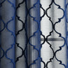 Avon Trellis Grommet Sheer Window Curtain Panels Navy 38X84 Set