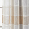 Textured Stripe Grommet Sheer Window Curtain Panels Beige 38X84 Set