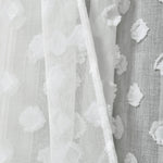 Textured Dot Grommet Sheer Window Curtain Panels White 38X84 Set