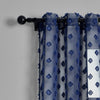 Textured Dot Grommet Sheer Window Curtain Panels Navy 38X84 Set