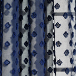 Textured Dot Grommet Sheer Window Curtain Panels Navy 38X84 Set