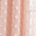 Textured Dot Grommet Sheer Window Curtain Panels Blush 38X84 Set