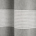 Tucker Stripe Yarn Dyed Cotton Knotted Tassel Window Curtain Panels Gray 40X84 Set