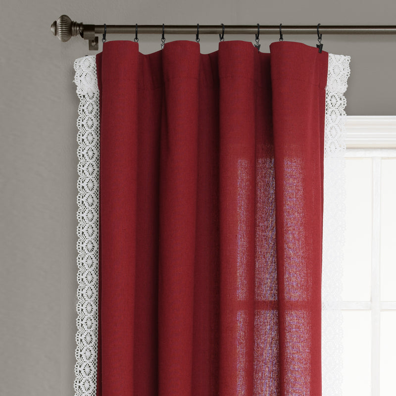 Rosalie Window Curtain Panels Red 54X84 Set