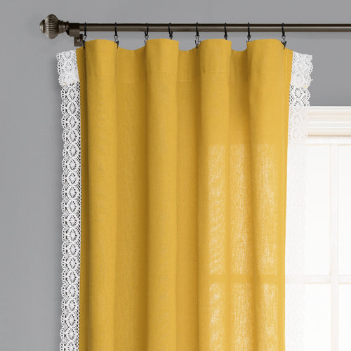 Rosalie Window Curtain Panels Yellow 54X95 Set