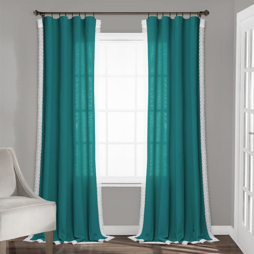 Rosalie Window Curtain Panels Turquoise 54X84 Set