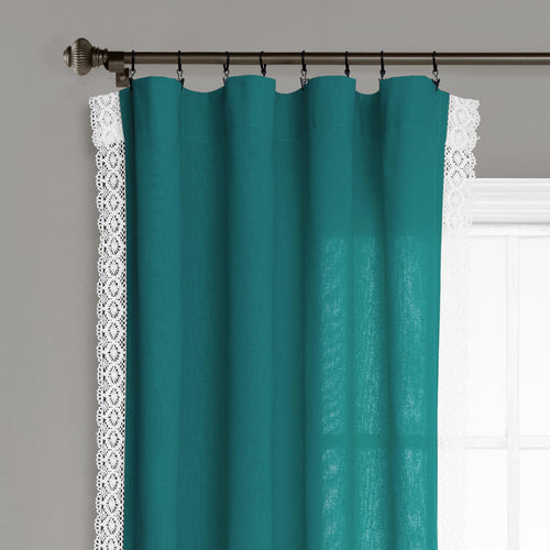 Rosalie Window Curtain Panels Turquoise 54X95 Set