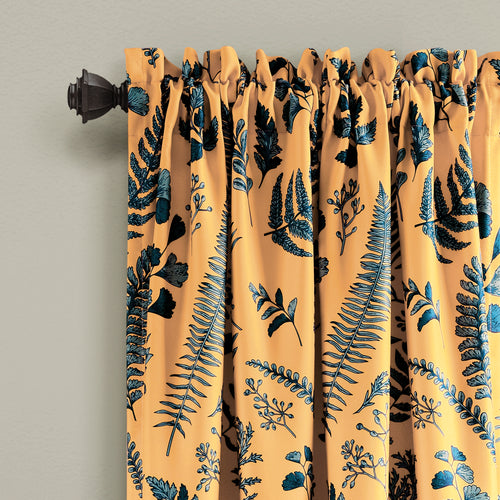 Devonia Allover Room Darkening Window Curtain Panels Yellow/Blue 52X95+2 Set