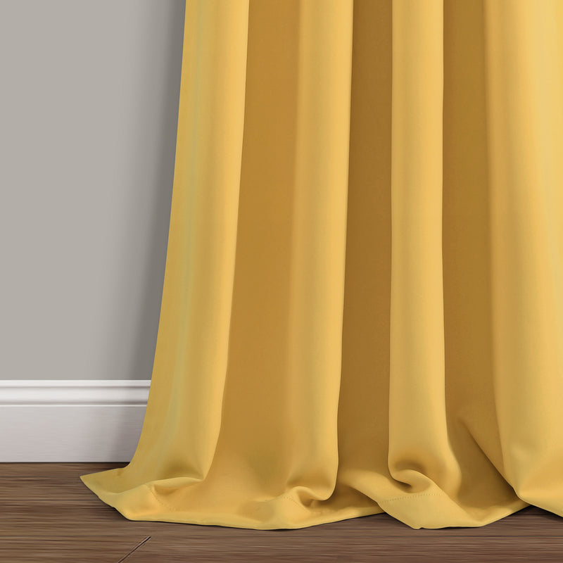 Lush D�cor Insulated Grommet Blackout Curtain Panels Yellow Pair 52X95 Set