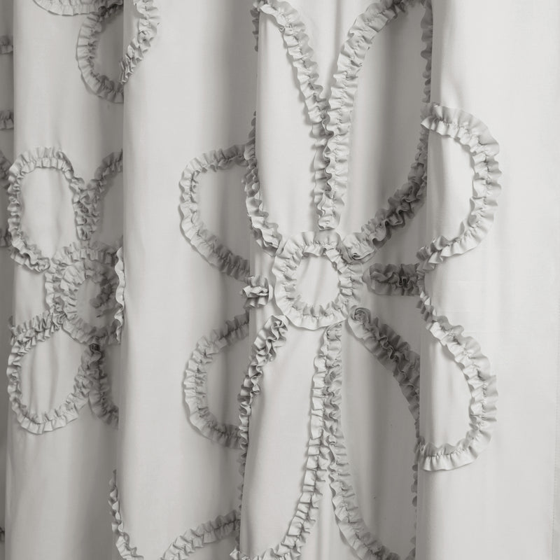 Ruffle Flower Shower Curtain Light Gray Single 72X72