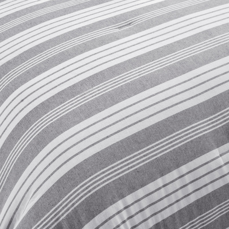 Farmhouse Yarn Dyed Stripe Comforter Gray/White 5Pc Full/Queen