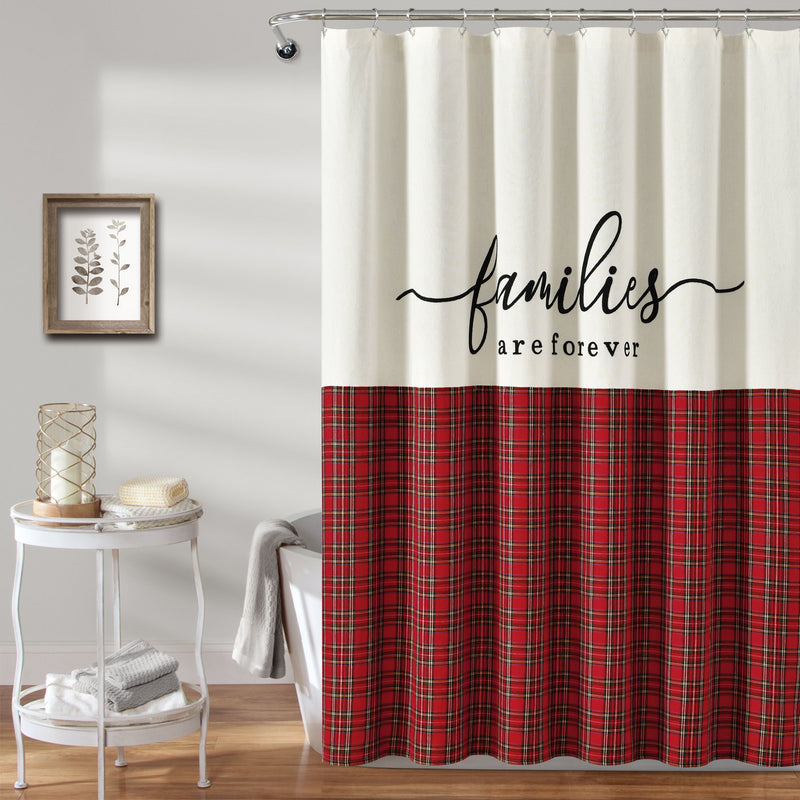 Families Are Forever Shower Curtain Red Single 72X72