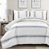 Farmhouse Stripe Comforter Navy 3Pc Set Full/Queen