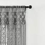 Boho Macrame Textured Cotton Window Curtain/Room Divider/Doorway/Wall Decor Single Gray 40X84