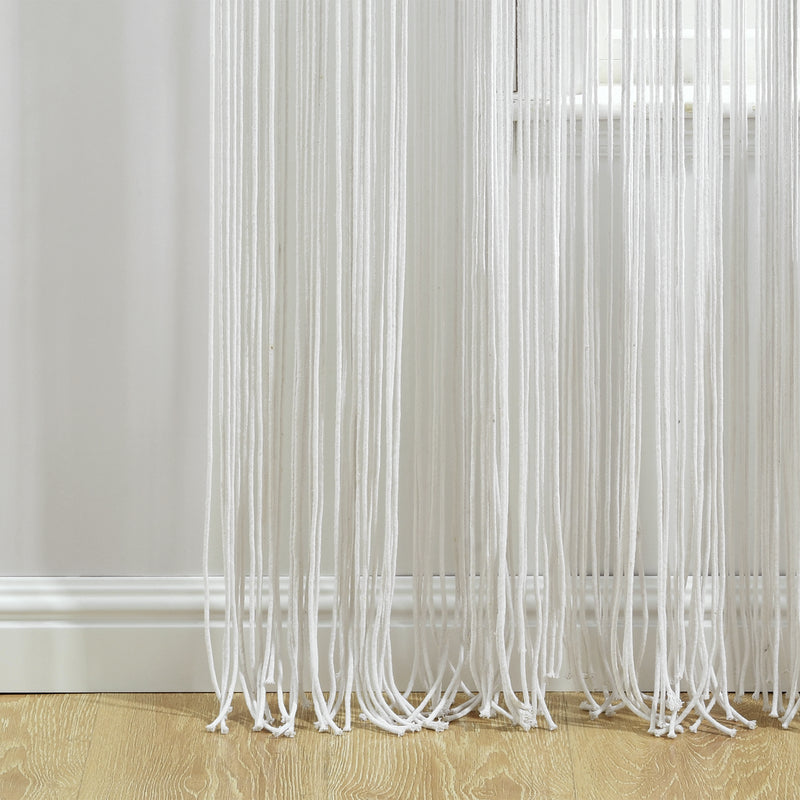 Boho Macrame Textured Cotton Window Curtain/Room Divider/Doorway/Wall Decor Single White 40X84