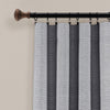 Farmhouse Button Stripe Yarn Dyed Woven Cotton Window Curtain Panels Gray 40X84 Set