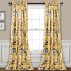 French Country Toile Room Darkening Window Curtain Panels Yellow/Gray 52X95+2 Set