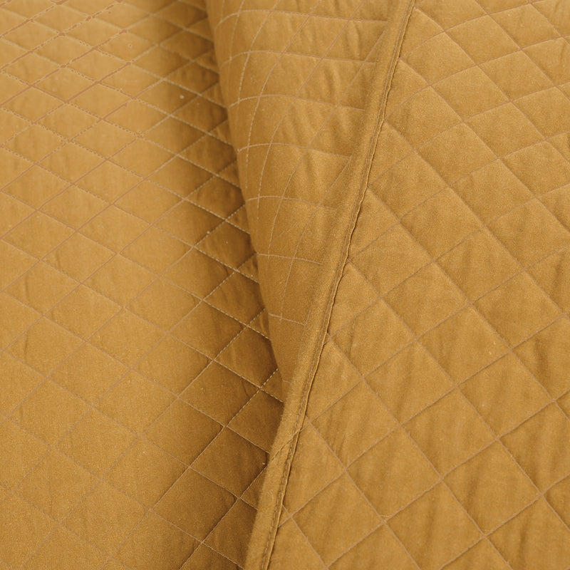 Ava Diamond Oversized Cotton Quilt Mustard 3Pc Set King