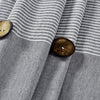 Farmhouse Button Stripe Yarn Dyed Woven Cotton Shower Curtain Gray Single 72x72