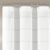 Stripe Yarn Dyed Tassel Fringe Woven Cotton Shower Curtain Gray Single 72X72