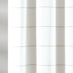 Stripe Yarn Dyed Tassel Fringe Woven Cotton Shower Curtain Taupe Single 72X72