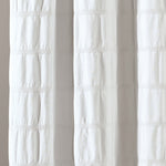 Waffle Stripe Woven Cotton Shower Curtain White Single 72X72