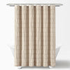 Waffle Stripe Woven Cotton Shower Curtain Taupe Single 72X72