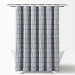Waffle Stripe Woven Cotton Shower Curtain Light Gray Single 72x72
