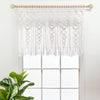 Boho Macrame Textured Cotton Valance/Kitchen Curtain/Wall Decor Single White 40X30