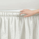 Ruched Ruffle Elastic Easy Wrap Around Bedskirt White Single Queen/King/Cal King